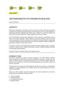 ARE PERFORMANCE STANDARDS OVER-RATED by R A Pearson ABSTRACT