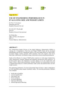 USE OF ENGINEERING PERFORMANCE IN EVALUATING SIZE AND WEIGHT LIMITS