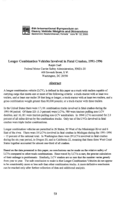 Longer Combination Vehicles Involved in Fatal Crashes, 1991-1996 Abstract 400 A