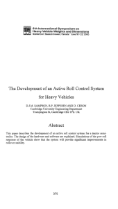 The Development of an Active Ron Control System for Heavy Vehicles