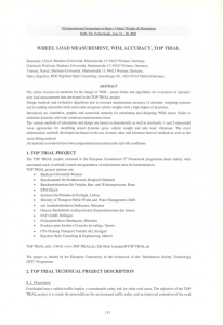 WHEEL LOAD MEASUREMENT, WIM, ACCURACY, TOP TRIAL