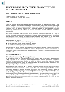 BENCHMARKING HEAVY VEHICLE PRODUCTIVITY AND SAFETY PERFORMANCE Peter F. Sweatman Robert Di Cristoforo