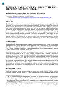 INFLUENCE OF A ROLL-STABILITY ADVISOR ON TURNING PERFORMANCE OF TRUCK DRIVERS ABSTRACT