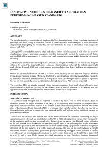 INNOVATIVE VEHICLES DESIGNED TO AUSTRALIAN PERFORMANCE-BASED STANDARDS Robert Di Cristoforo ABSTRACT