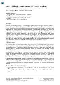 TRIAL ASSESSMENT OF STEERABLE AXLE SYSTEM Peter Sweatman , Kerry Atley