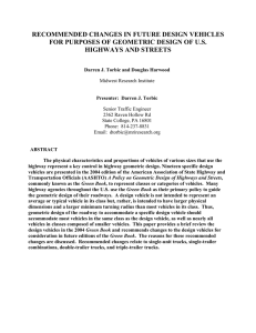 RECOMMENDED CHANGES IN FUTURE DESIGN VEHICLES HIGHWAYS AND STREETS