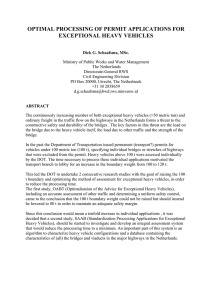 OPTIMAL PROCESSING OF PERMIT APPLICATIONS FOR EXCEPTIONAL HEAVY VEHICLES