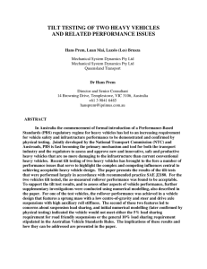 TILT TESTING OF TWO HEAVY VEHICLES AND RELATED PERFORMANCE ISSUES