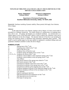 NONLINEAR VIBRATION ANALYSIS OF A HEAVY TRUCK DRIVER SEAT FOR