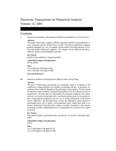 Electronic Transactions on Numerical Analysis Volume 12, 2001 Contents