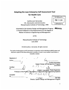 Adapting the  Lean  Enterprise  Self Assessment Tool ARCHIVEs 1