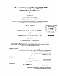 Larval Ecology  and Synchronous  Reproduction of Two ... by Semibalanus balanoides Gecarcinus quadratus
