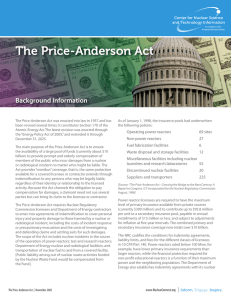 The Price-Anderson Act Background Information