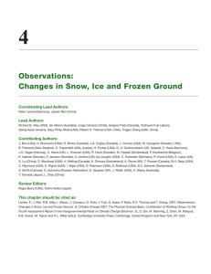 4 Observations: Changes in Snow, Ice and Frozen Ground Coordinating Lead Authors: