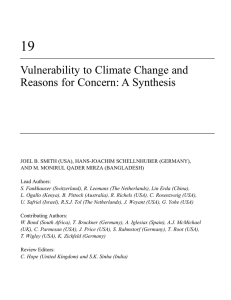 19 Vulnerability to Climate Change and Reasons for Concern: A Synthesis