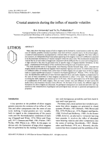 Crustal anatexis during the influx  of mantle volatiles B.A. Lithos,