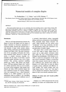 Numerical models of complex diapirs Yu. C.