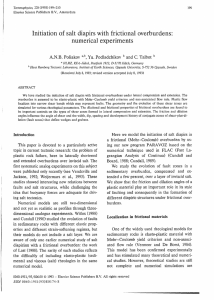 Initiation of  salt with frictional numerical experiments