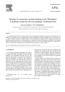 Spacing of consecutive normal faulting in the lithosphere: ž /