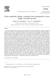 Finite amplitude folding: transition from exponential to layer length controlled growth