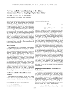 Forward and Reverse Modeling of the Three- Dimensional Viscous Rayleigh-Taylor Instability