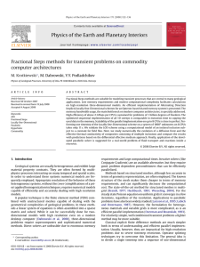 Physics of the Earth and Planetary Interiors computer architectures M. Krotkiewski