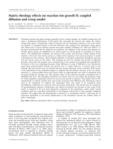 Matrix rheology effects on reaction rim growth II: coupled