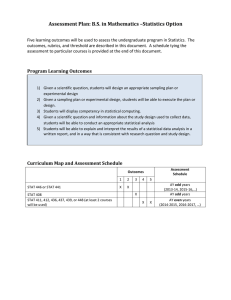 Assessment Plan: B.S. in Mathematics –Statistics Option