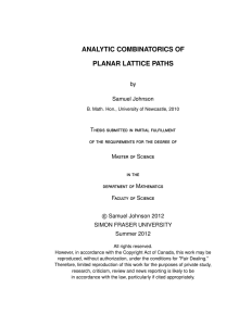 ANALYTIC COMBINATORICS OF PLANAR LATTICE PATHS