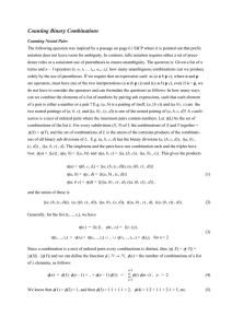 Counting Binary Combinations