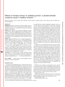 Effects of tomato extract on platelet function: a double-blinded