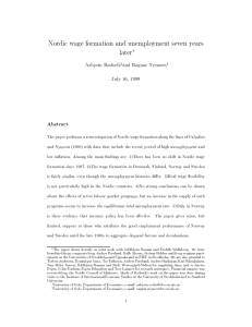 Nordic wage formation and unemployment seven years later Abstract Asbjrn Rdseth