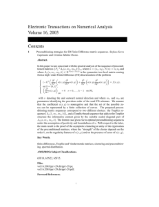 Electronic Transactions on Numerical Analysis Volume 16, 2003 Contents
