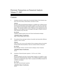 Electronic Transactions on Numerical Analysis Volume 27, 2007 Contents