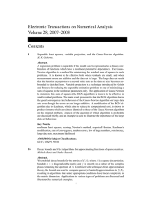 Electronic Transactions on Numerical Analysis Volume 28, 2007–2008 Contents