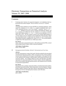 Electronic Transactions on Numerical Analysis Volume 29, 2007–2008 Contents
