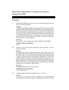 Electronic Transactions on Numerical Analysis Volume 30, 2008 Contents