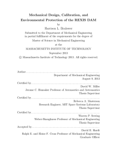 Mechanical Design, Calibration, and Environmental Protection of the REXIS DAM
