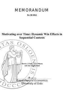 MEMORANDUM  Motivating over Time: Dynamic Win Effects in Sequential Contests