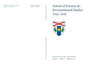 School of Forestry &amp; Environmental Studies 2015–2016 BULLETIN OF YALE UNIVERSITY