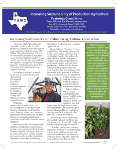 Increasing Sustainability of Production Agriculture Featuring Glenn Schur