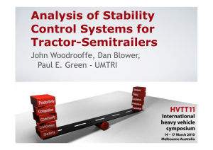 Analysis of Stability Control Systems for Tractor-Semitrailers John Woodrooffe, Dan Blower,