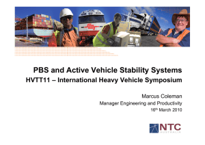 PBS and Active Vehicle Stability Systems Marcus Coleman Manager Engineering and Productivity