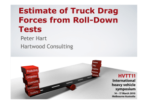 Estimate of Truck Drag Forces from Roll-Down Tests Peter Hart
