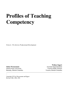 Profiles of Teaching Competency