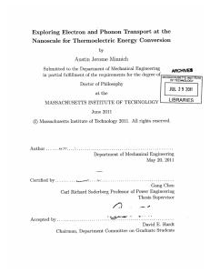 Exploring  Electron  and  Phonon  Transport at... Nanoscale  for  Thermoelectric  Energy  Conversion