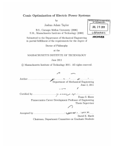 Conic  Optimization  of  Electric  Power ... Joshua  Adam  Taylor JUL  29  2011 ARCHN'ES