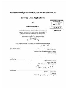 Business Intelligence  in Chile,  Recommendations  to 8