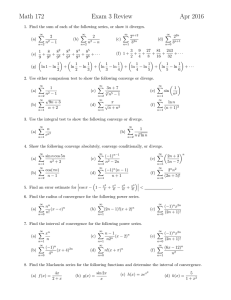 Math 172 Exam 3 Review Apr 2016
