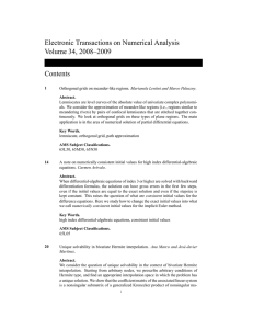 Electronic Transactions on Numerical Analysis Volume 34, 2008–2009 Contents